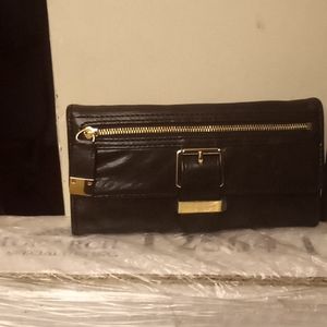 Michael Kors Black leather belt buckle wallet